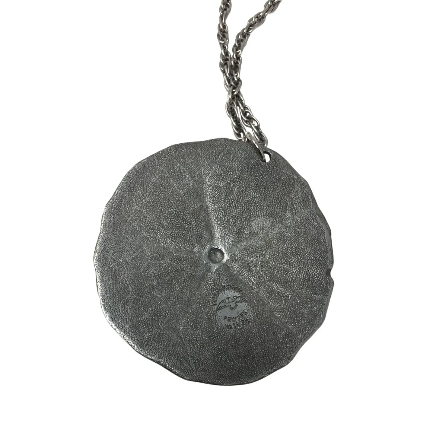 Vintage International Pewter 1974 Sand Dollar Necklace - A+ Stuff - Necklace - A+ Stuff