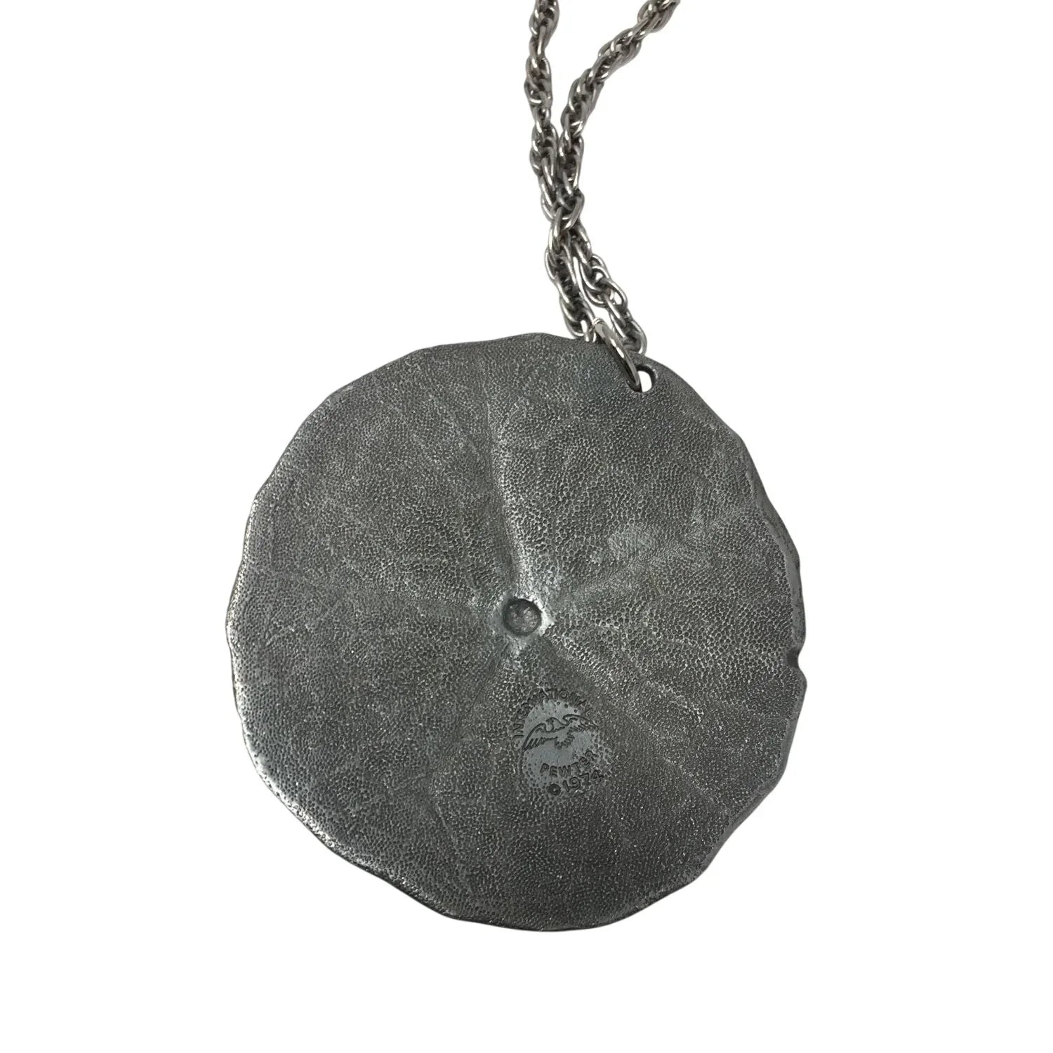 Vintage International Pewter 1974 Sand Dollar Necklace - A+ Stuff - Necklace - A+ Stuff