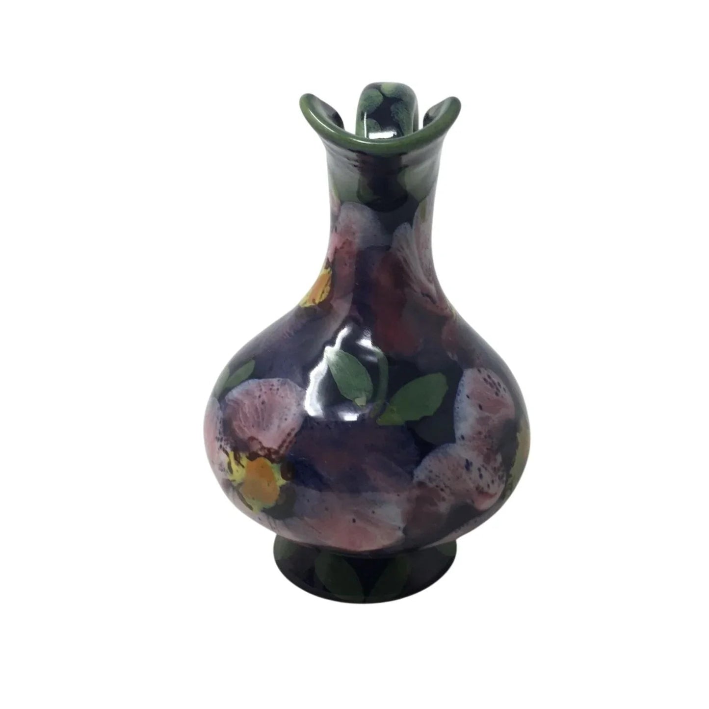 Vintage Italian Mini Purple Pitcher/Bud Vase with Flowers on it and Handle - A+ Stuff - Vase or Holder - A+ Stuff
