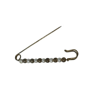 Vintage Large Beaded Metal Safety Pin