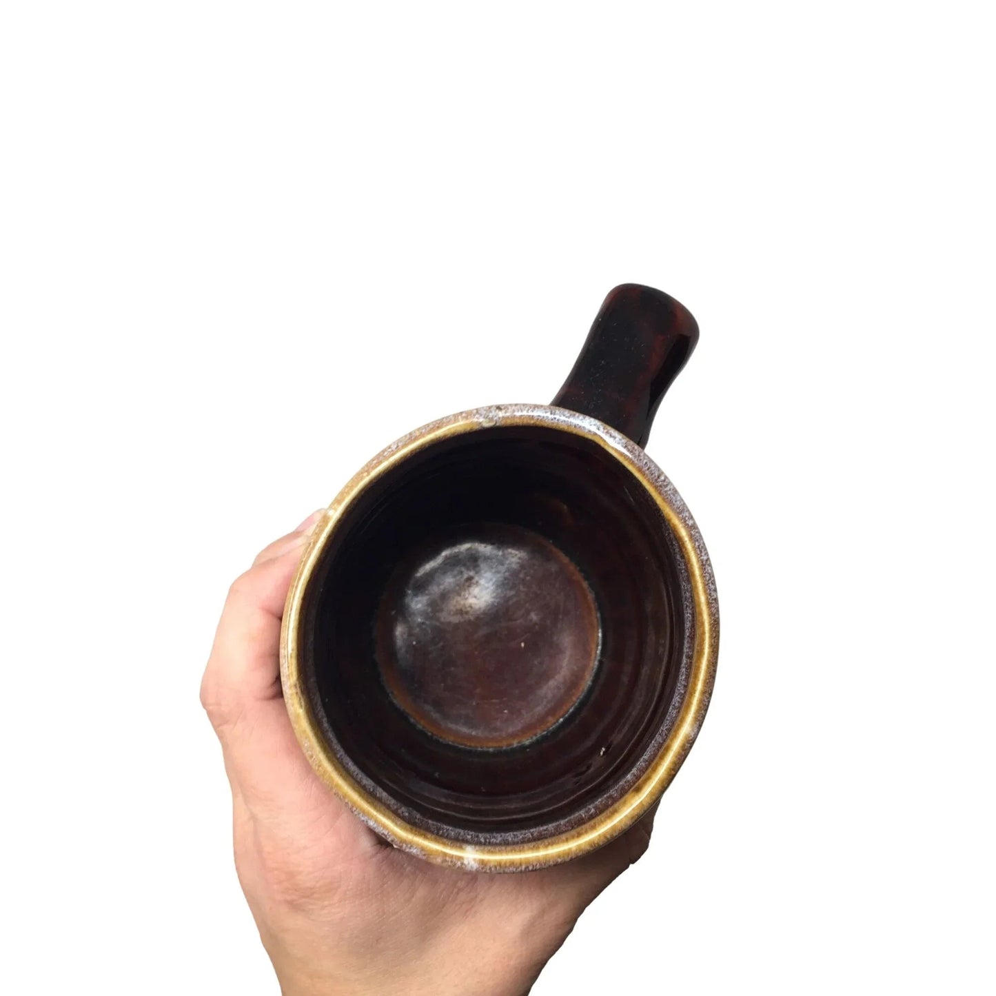 Vintage Large Brown Drip Glaze Barrel Shaped Beer Mug - A+ Stuff - Mugs - A+ Stuff