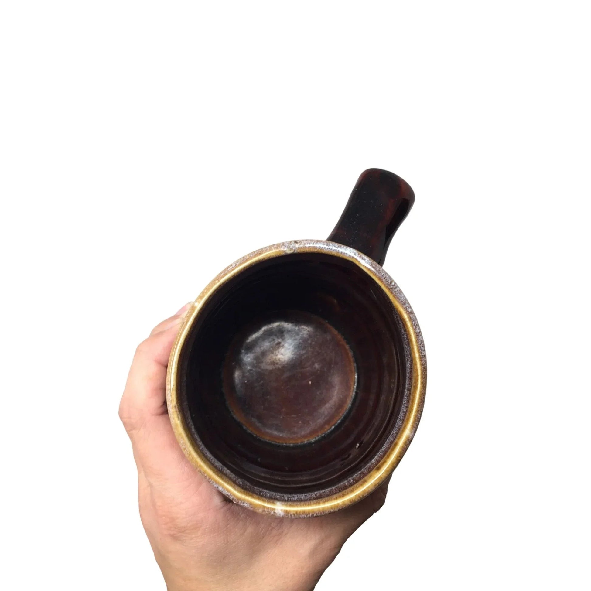 Vintage Large Brown Drip Glaze Barrel Shaped Beer Mug - A+ Stuff - Mugs - A+ Stuff