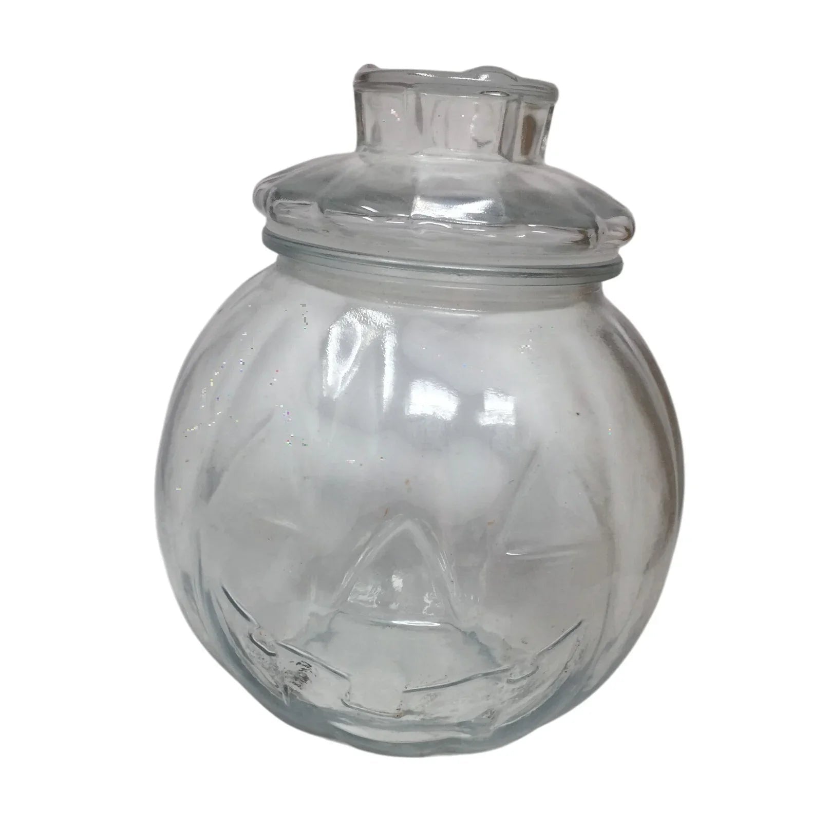 Vintage Libbey Clear Glass Halloween Jack - O - Lantern Pumpkin Jar - libbey - Halloween decor - A+ Stuff