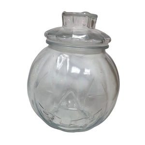 Vintage Libbey Clear Glass Halloween Jack-O-Lantern Pumpkin Jar