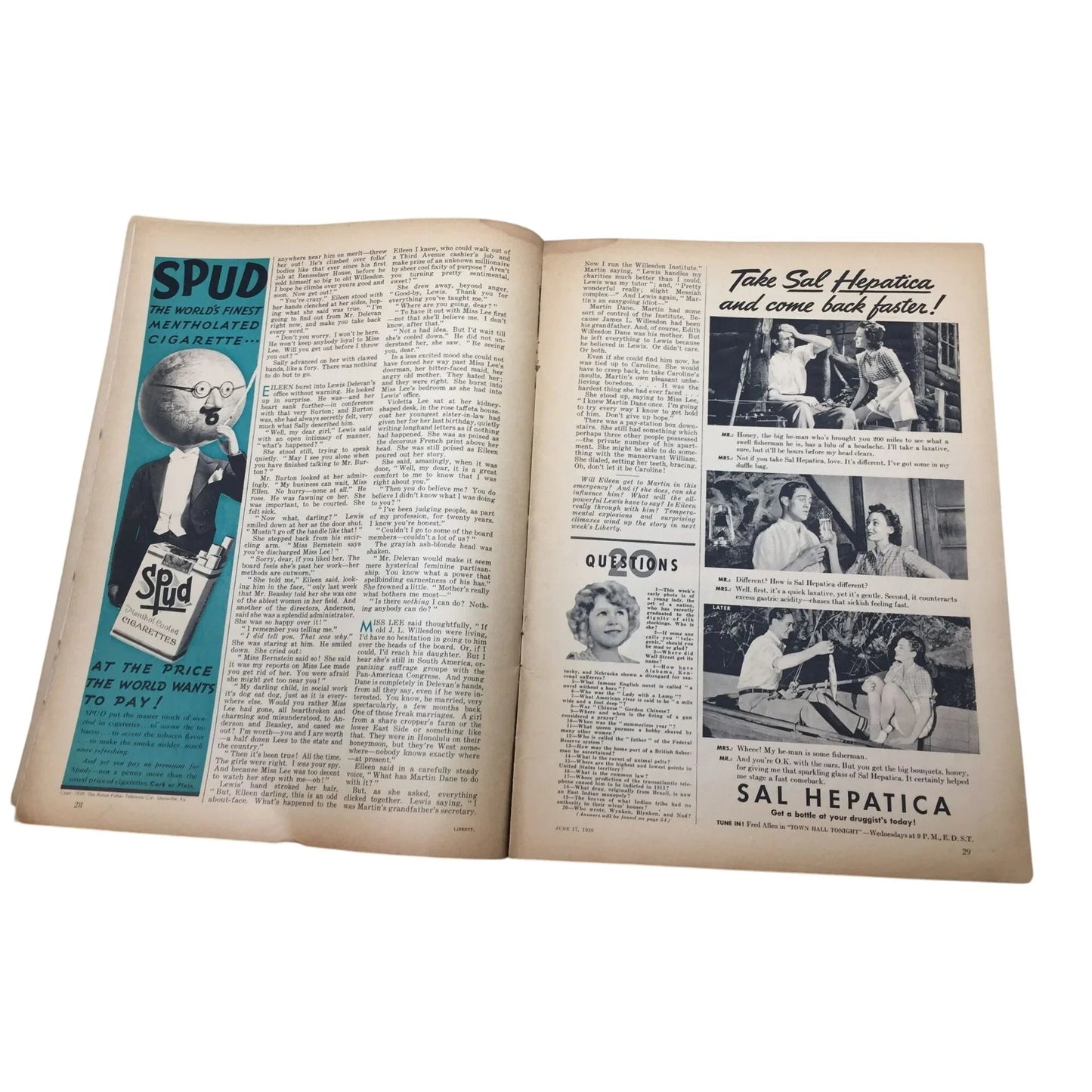 Vintage Liberty Magazine (June 17, 1939) - A+ Stuff - Magazines - A+ Stuff