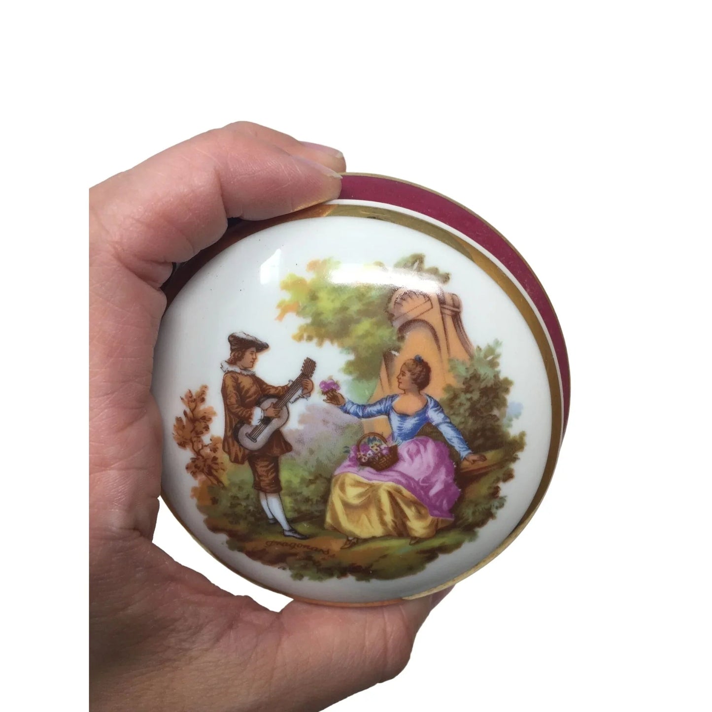Vintage Limoges France Small Porcelain Trinket Box/Jewelry Holder - A+ Stuff