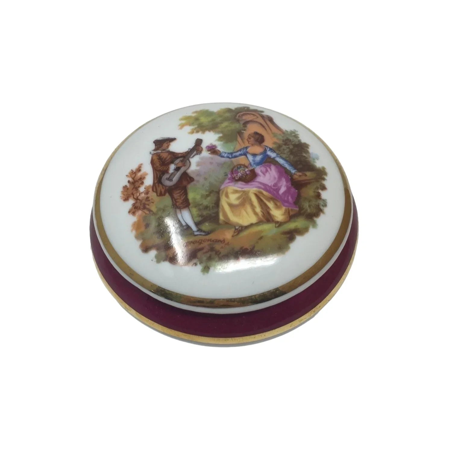 Vintage Limoges France Small Porcelain Trinket Box/Jewelry Holder - A+ Stuff