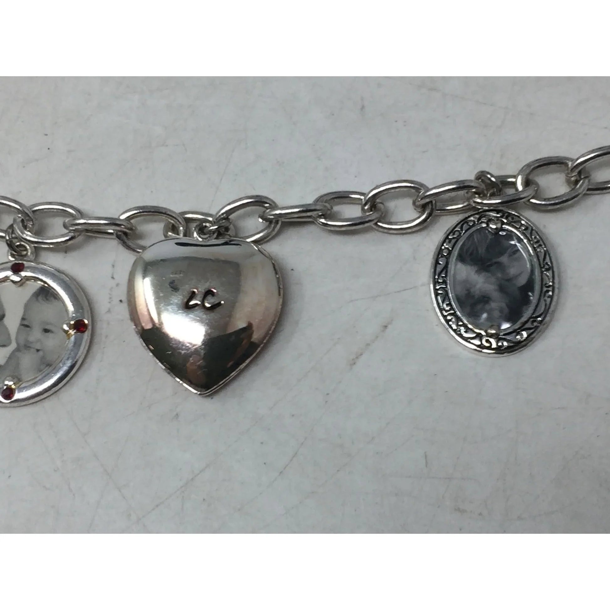Vintage Liz Claiborne ''Picture This'' Link Dangling Photo Charm Bracelet - Liz Claiborne - Bracelet - A+ Stuff