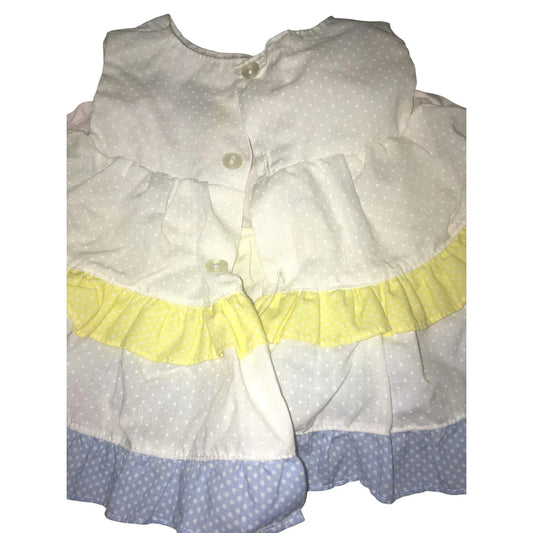 Vintage MayFair Baby Sun Dress Size 14 - 18lbs - White, Pink, Blue & Yellow - Mayfair - Baby & Toddler Dresses - A+ Stuff