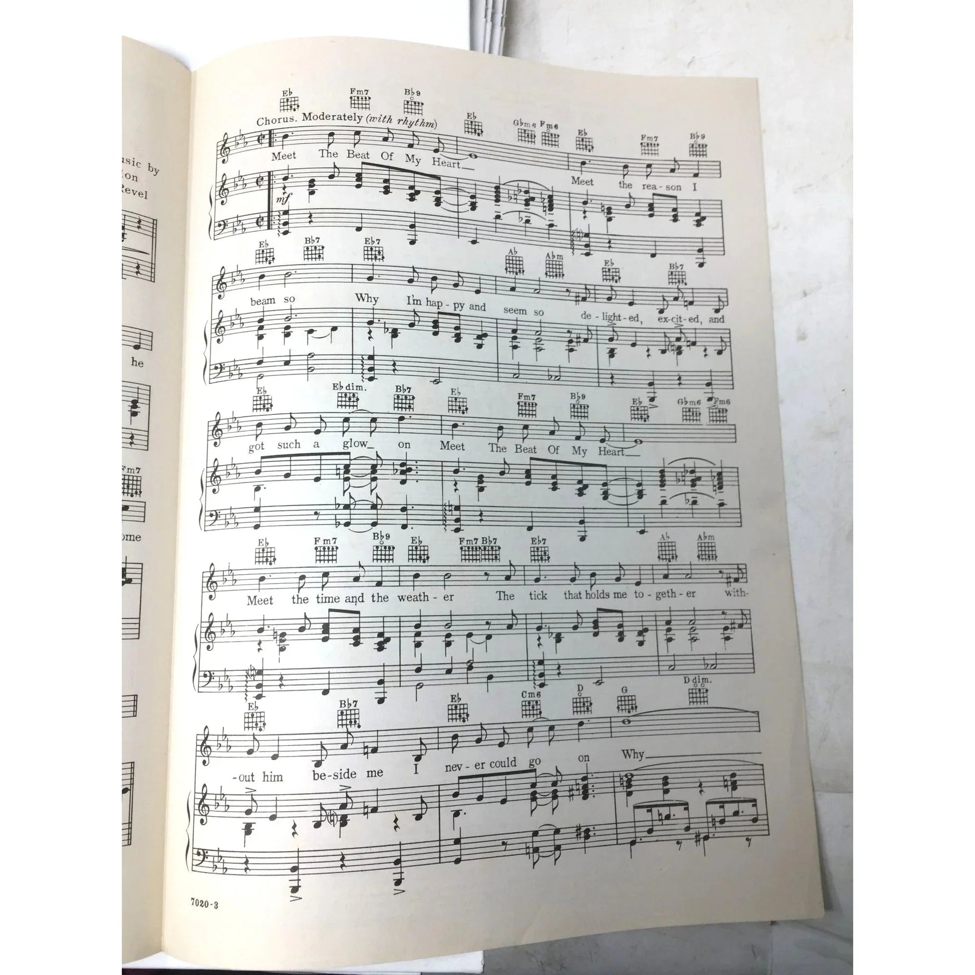 Vintage 'Meet the Beat of My Heart' Sheet Music - unbranded - SHEET MUSIC - A+ Stuff