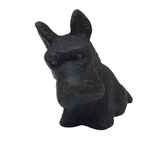 Vintage Miniature 2'' Black Cast Iron Scottish Terrier Scotty Dog Figurine - A+ Stuff - Figurines - A+ Stuff
