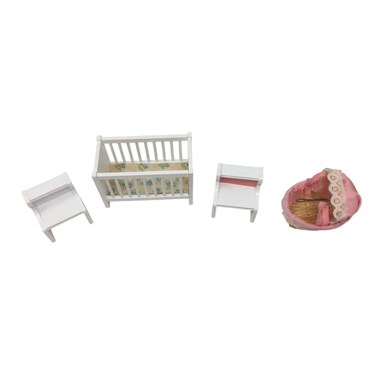 Vintage Miniature Baby Nursery/Dollhouse Furniture Set - A+ Stuff - Toys - A+ Stuff
