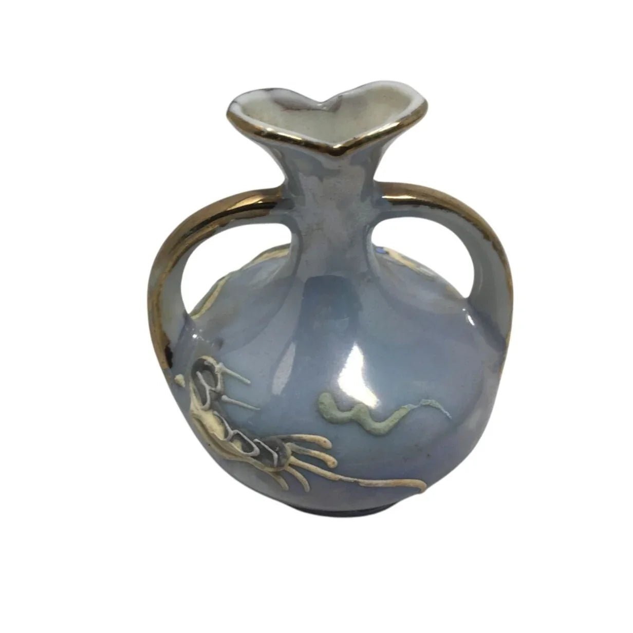 Vintage Miniature Blue Vase with Dragon on it - A+ Stuff - Vase or Holder - A+ Stuff