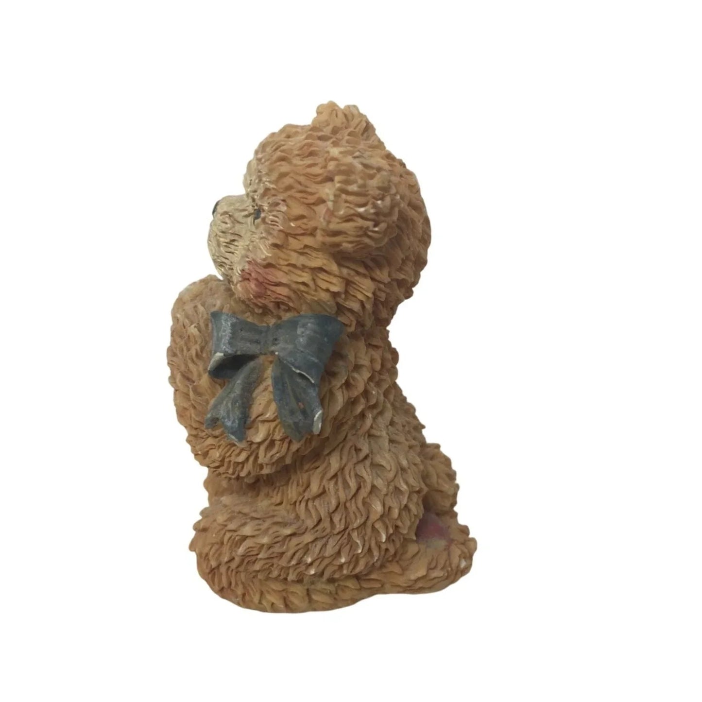 Vintage Miniature Brown Bear Wearing A Bow Around Its Neck Figurine - A+ Stuff - Figurines - A+ Stuff