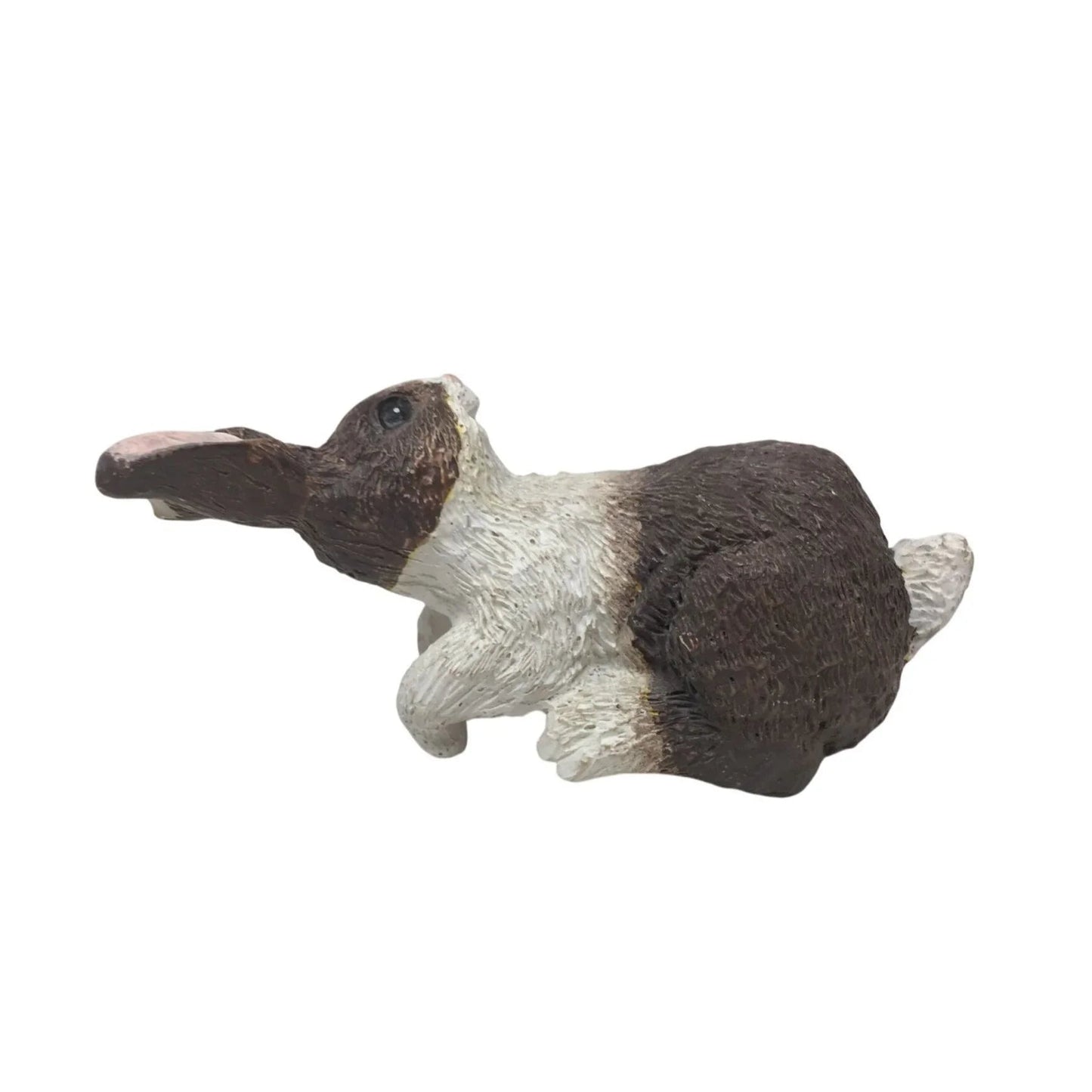 Vintage Miniature Brown/White Bunny Rabbit Figurine - A+ Stuff - Figurines - A+ Stuff