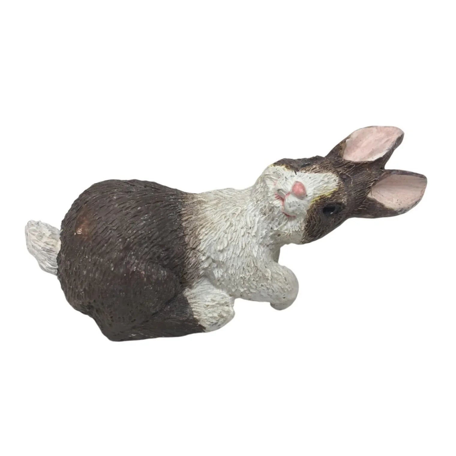 Vintage Miniature Brown/White Bunny Rabbit Figurine - A+ Stuff - Figurines - A+ Stuff