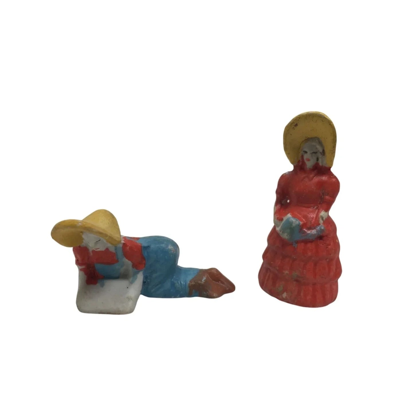 Vintage Miniature Ceramic Bisque Figurines (2) - A+ Stuff - Figurines - A+ Stuff
