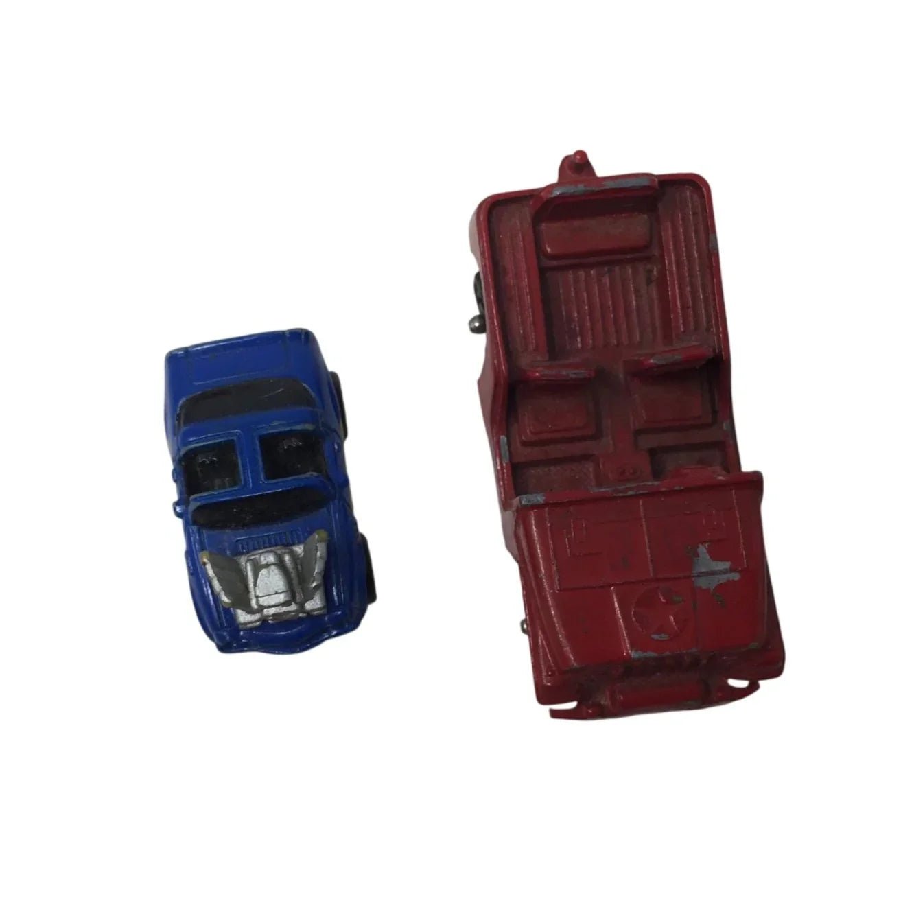 Vintage Miniature Die Cast Toy Cars - Red Jeep & Micro Machines Blue Flamed Camaro - micro machines - Toy Cars - A+ Stuff