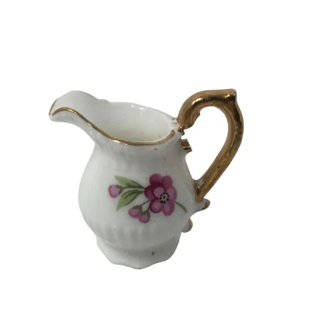 Vintage Miniature Fine Bone China Porcelain Tea Set - Tea Pot, Pitcher, Plate - A+ Stuff - teapot - A+ Stuff