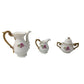 Vintage Miniature Fine Bone China Porcelain Tea Set - Tea Pot, Pitcher, Plate - A+ Stuff - teapot - A+ Stuff