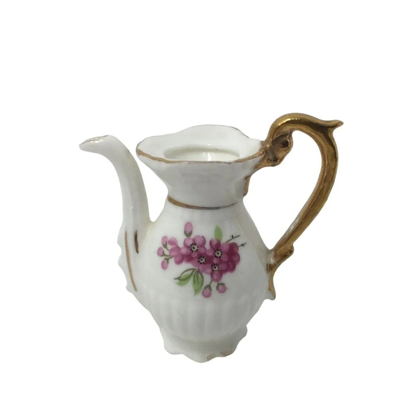 Vintage Miniature Fine Bone China Porcelain Tea Set - Tea Pot, Pitcher, Plate - A+ Stuff - teapot - A+ Stuff