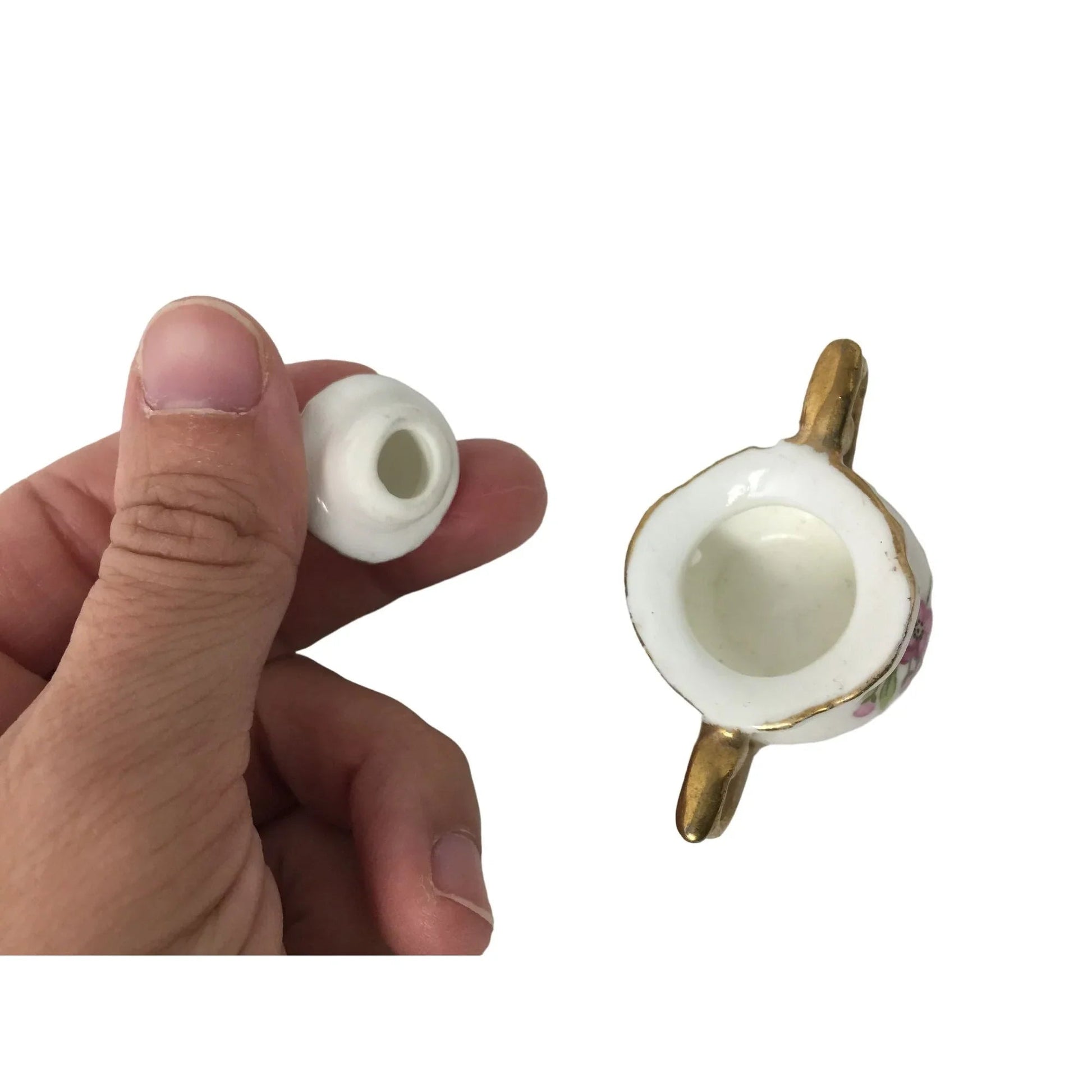 Vintage Miniature Fine Bone China Porcelain Tea Set - Tea Pot, Pitcher, Plate - A+ Stuff - teapot - A+ Stuff