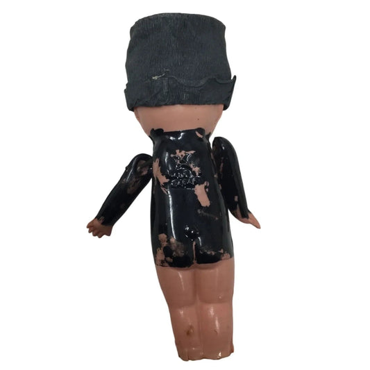 Vintage Miniature Kewpie Groom Celluloid Doll Wearing Black Top Hat - A+ Stuff - Dolls - A+ Stuff