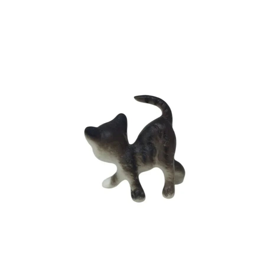 Vintage Miniature Walking Kitty Cat Figurine - Gray/White - A+ Stuff - Figurines - A+ Stuff