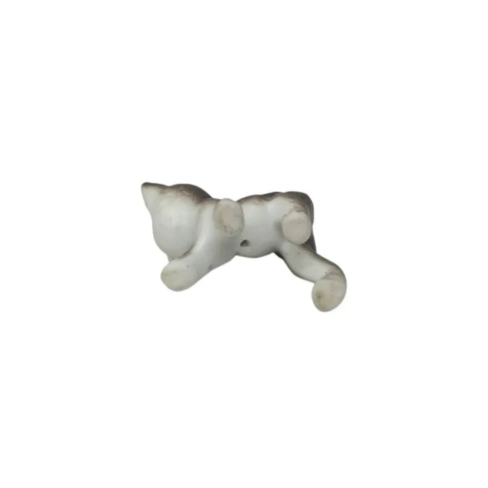 Vintage Miniature Walking Kitty Cat Figurine - Gray/White - A+ Stuff - Figurines - A+ Stuff