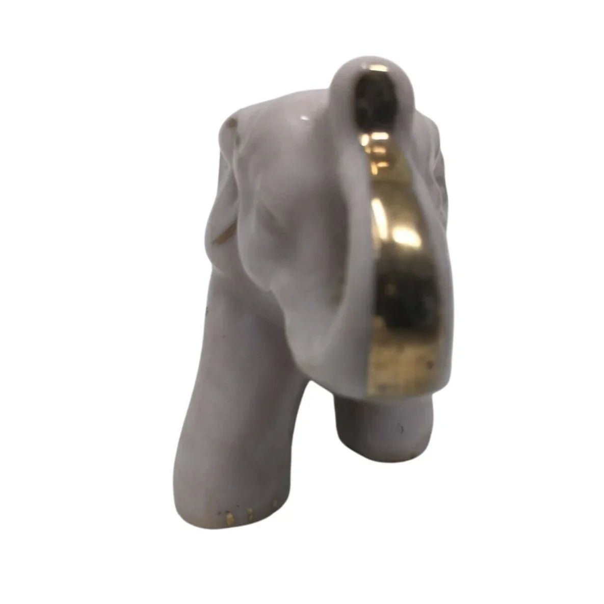 Vintage Miniature White and Gold Elephant Figurine - A+ Stuff - Figurines - A+ Stuff