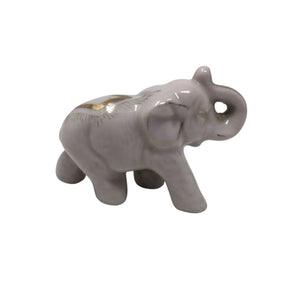 Vintage Miniature White and Gold Elephant Figurine