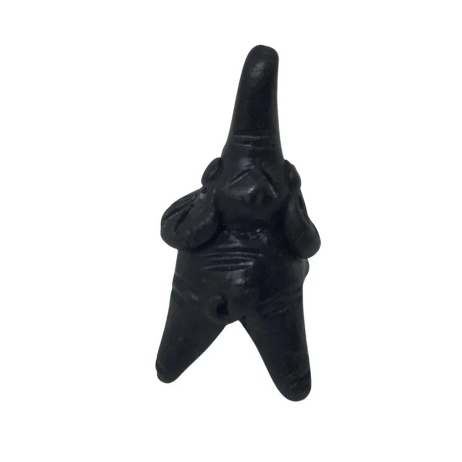 Vintage Miniature Wooden Black Elephant Figurine - A+ Stuff - Figurines - A+ Stuff