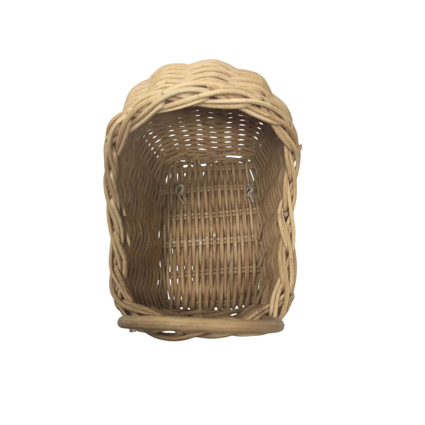 Vintage Miniature Woven Wicker Bassinet Basket with Handle on Wheels - A+ Stuff - Collectibles - A+ Stuff