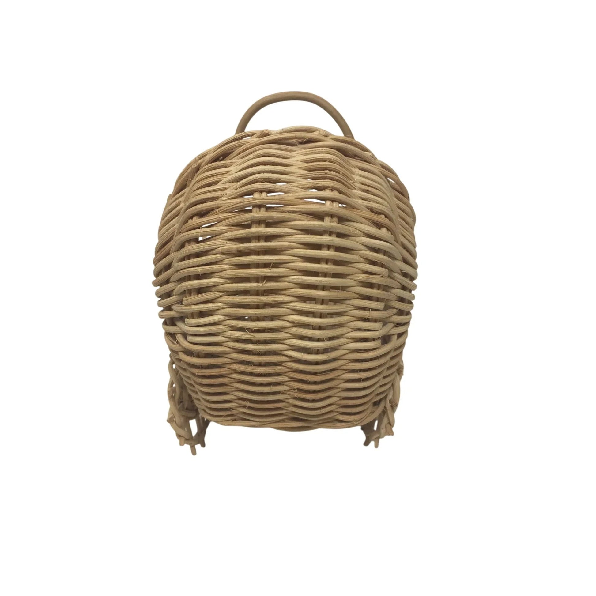 Vintage Miniature Woven Wicker Bassinet Basket with Handle on Wheels - A+ Stuff - Collectibles - A+ Stuff