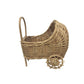 Vintage Miniature Woven Wicker Bassinet Basket with Handle on Wheels - A+ Stuff - Collectibles - A+ Stuff