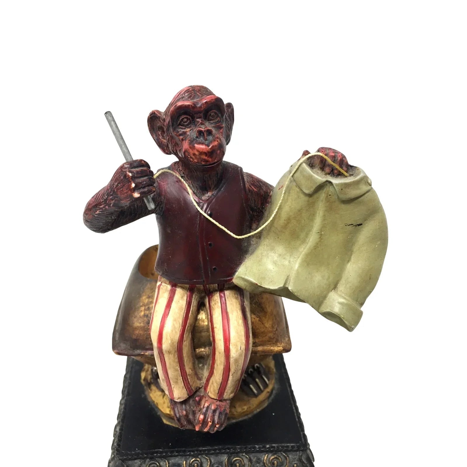 Vintage Monkey Sewing a Shirt Pincushion (Cushion is missing) - Unbranded - Pincushion - A+ Stuff