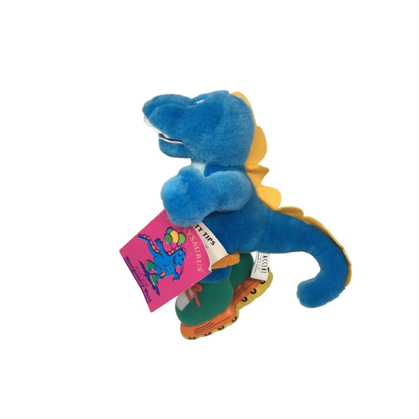 Vintage Montysaurus Accent International Plush Stuffed Blue Dinosaur - Accent International - Stuffed Animals - A+ Stuff