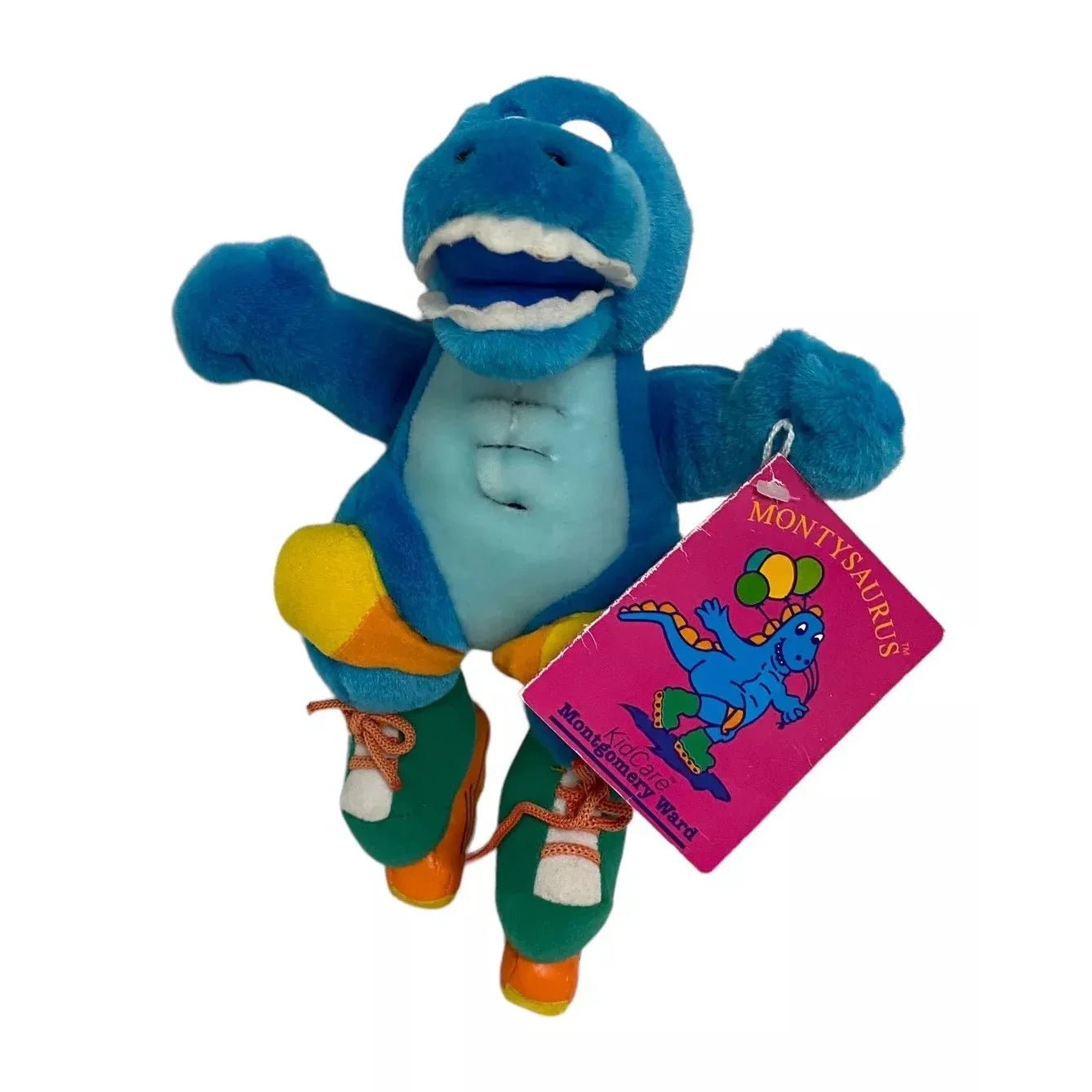 Vintage Montysaurus Accent International Plush Stuffed Blue Dinosaur - Accent International - Stuffed Animals - A+ Stuff