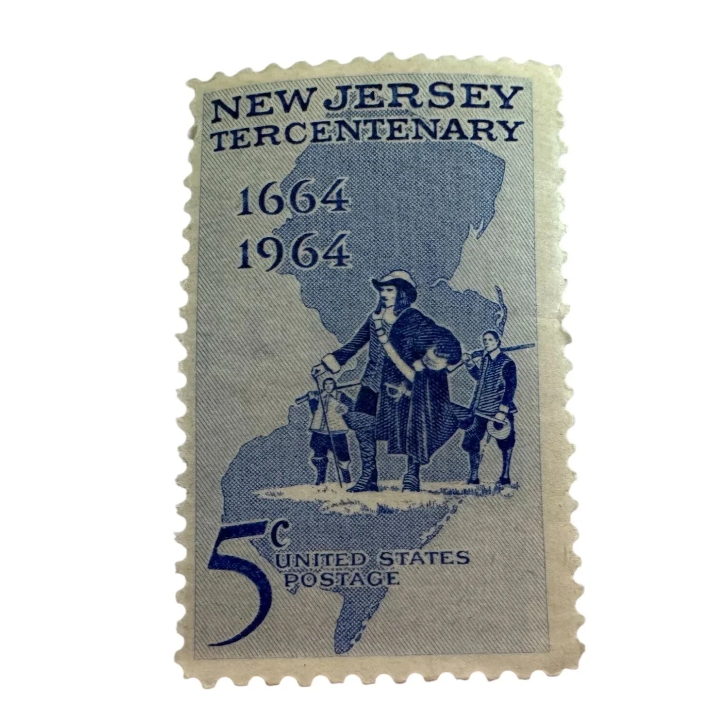 Vintage New Jersey Tercentenary 5 Cent United States Postage Stamp - A+ Stuff - Stamp - A+ Stuff