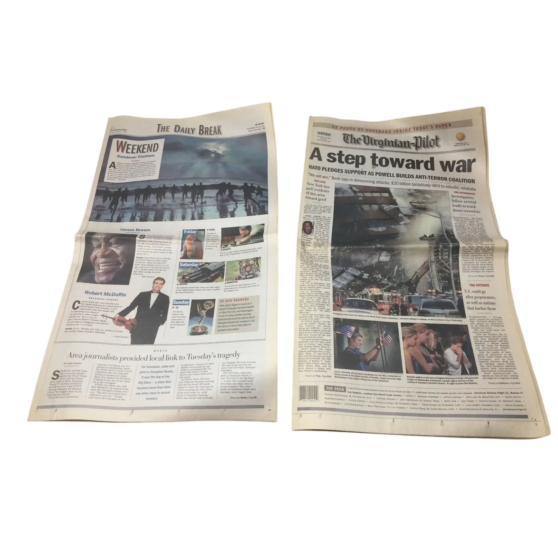 Vintage Newspapers from Sept 12 - 14, 2001 and Oct. 8, 2001 - A+ Stuff - Collectibles - A+ Stuff