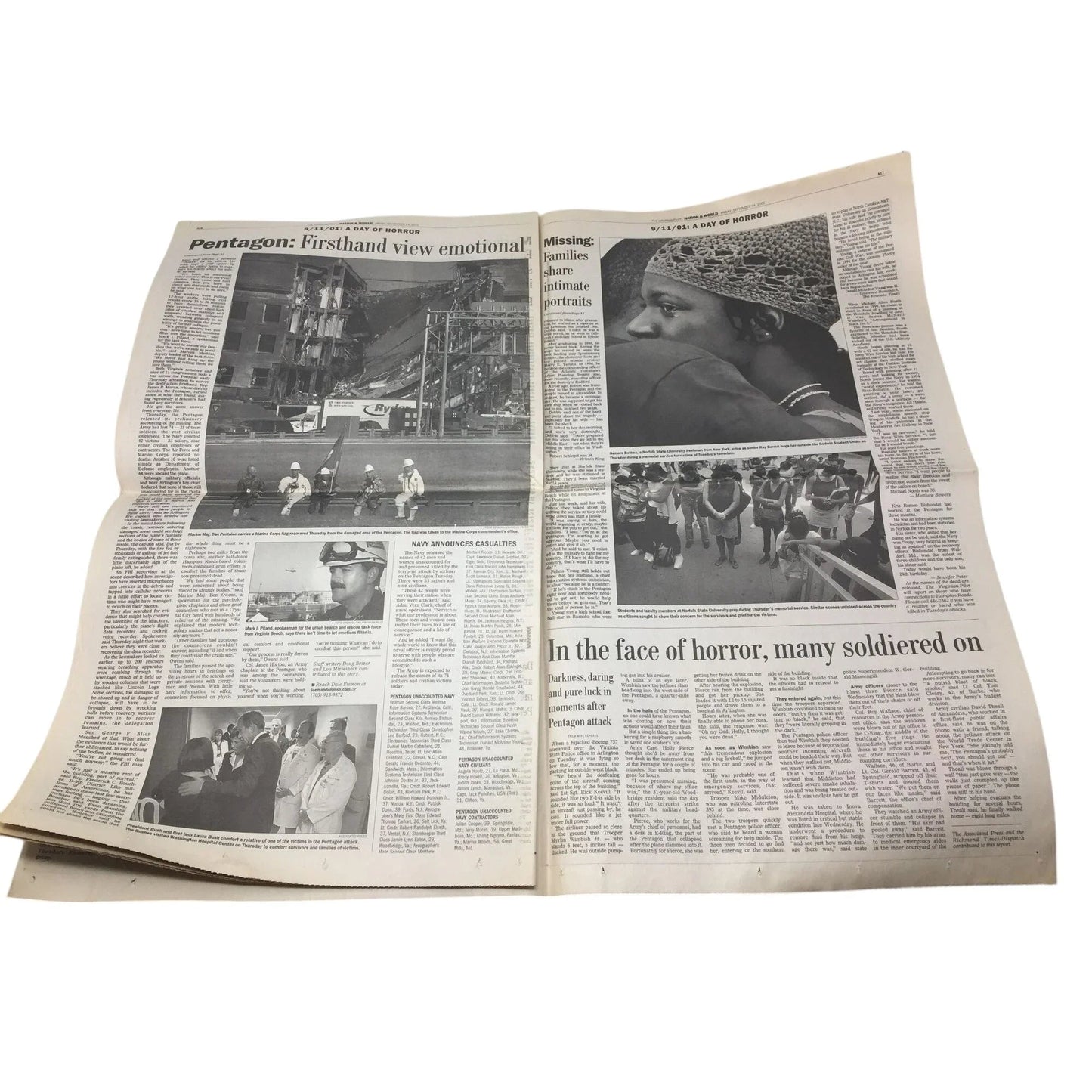 Vintage Newspapers from Sept 12 - 14, 2001 and Oct. 8, 2001 - A+ Stuff - Collectibles - A+ Stuff