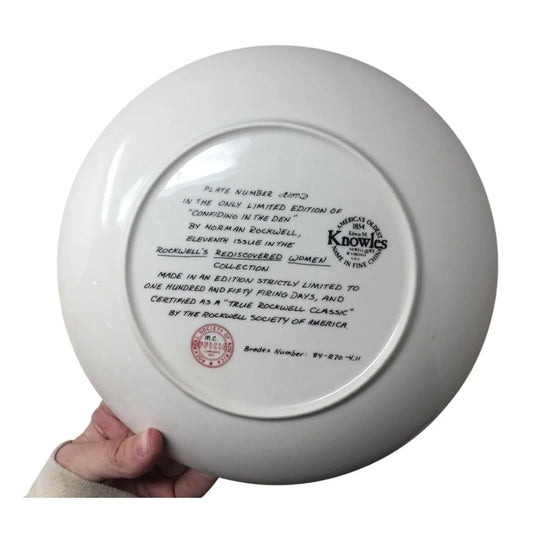 Vintage Norman Rockwell "Confiding in The Den" Collector Plate - norman rockwell - Plates - A+ Stuff