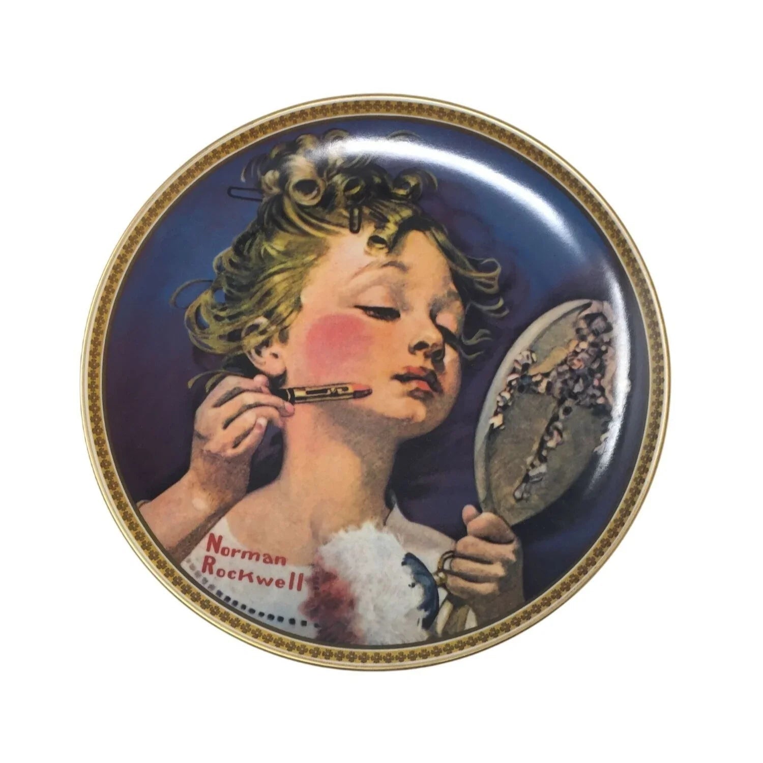 Vintage Norman Rockwell Making Believe at the Mirror Plate (Plate 10936 F) - The Norman Rockwell Museum, Inc. - Plates - A+ Stuff