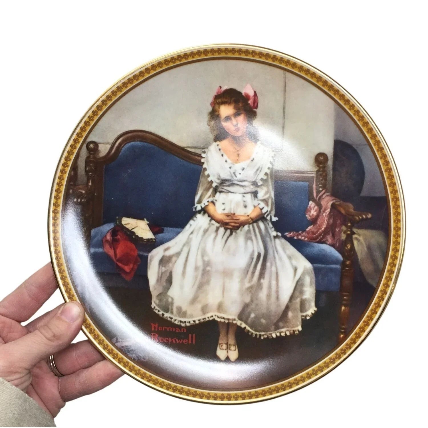 Vintage Norman Rockwell "Waiting At The Dance" Collector Plate - norman rockwell - Plates - A+ Stuff