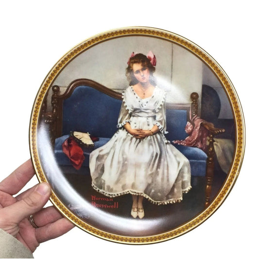 Vintage Norman Rockwell "Waiting At The Dance" Collector Plate - norman rockwell - Plates - A+ Stuff