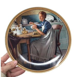 Vintage Norman Rockwell "Working in the Kitchen" Plate (Plate #2601 A)