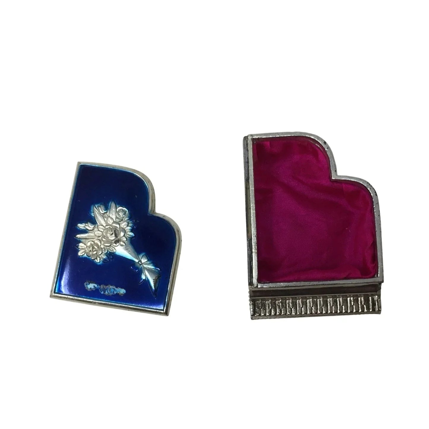 Vintage Occupied Japan Silver/Blue Piano Shaped Trinket Box - A+ Stuff - Collectibles - A+ Stuff