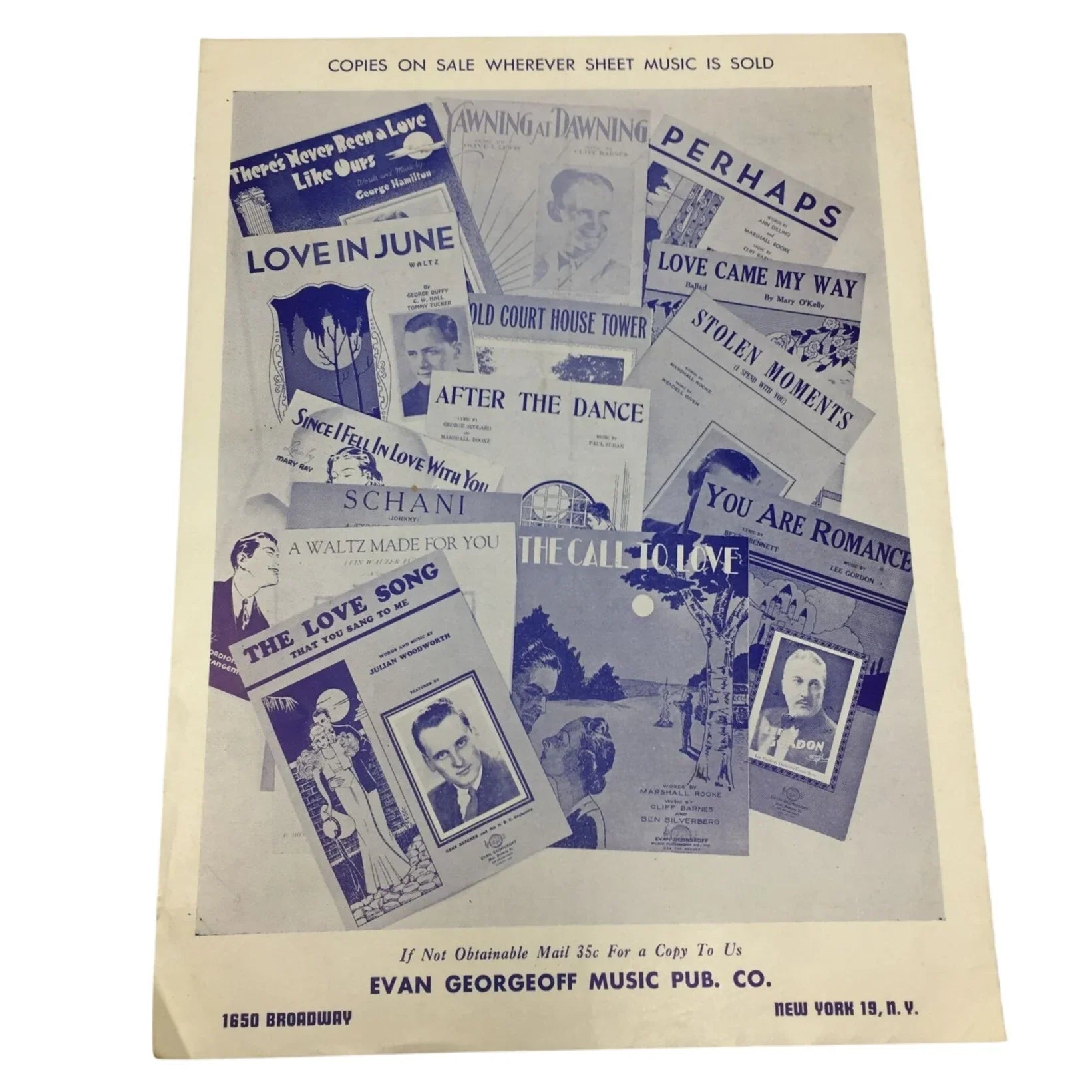 Vintage ''On A Cruise To Old Bermuda'' Sheet Music - A+ Stuff - sheet music - A+ Stuff