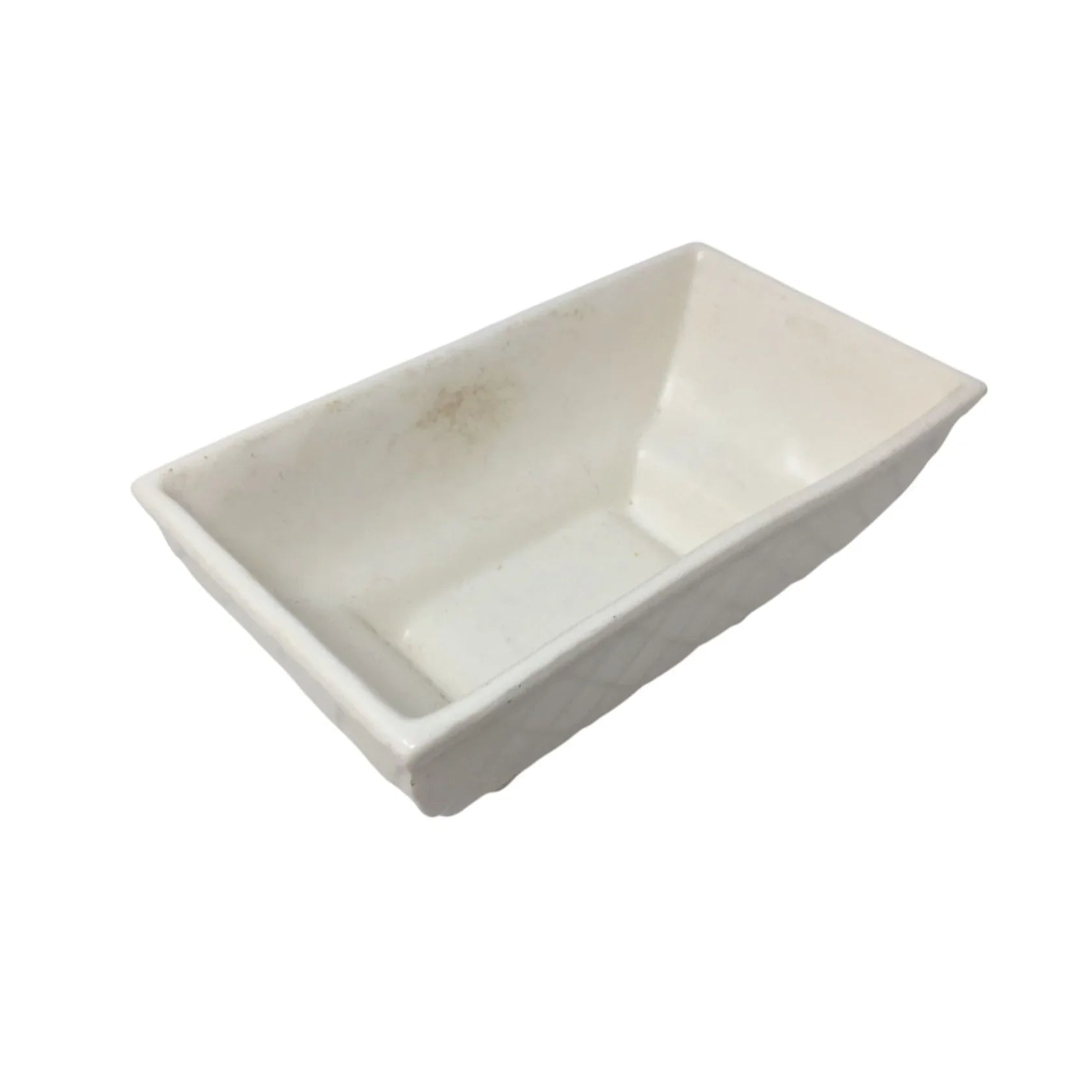 Vintage Patterned White Pottery Footed Planter - A+ Stuff - Vaes or Planter - A+ Stuff