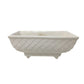 Vintage Patterned White Pottery Footed Planter - A+ Stuff - Vaes or Planter - A+ Stuff